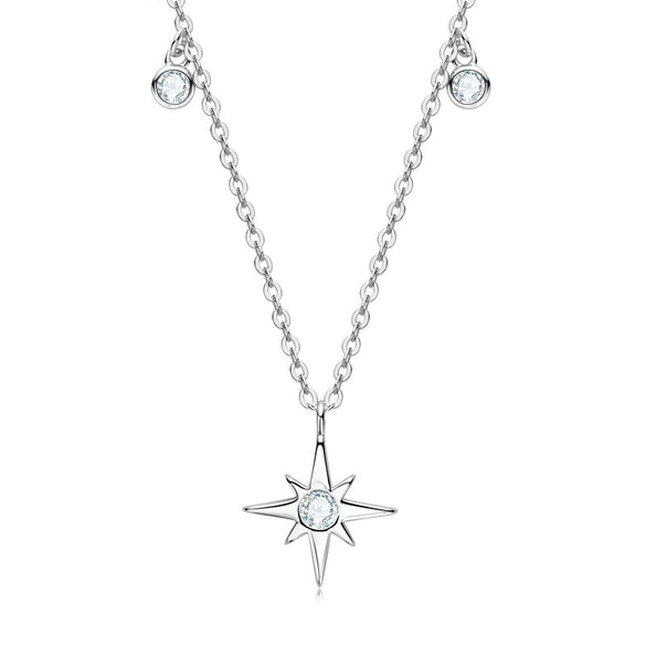 Wholesale Necklace 925 Sterling Silver Geometric Pendant Set With Diamonds Minimalist Style For Women