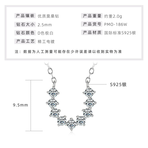 Wholesale Necklace 925 Sterling Silver Geometric Pendant Set With Diamonds Minimalist Style For Women
