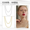 Wholesale Necklace Sterling Silver Goldplated Geometric Figaro Cuban Chain Cold Style Retro