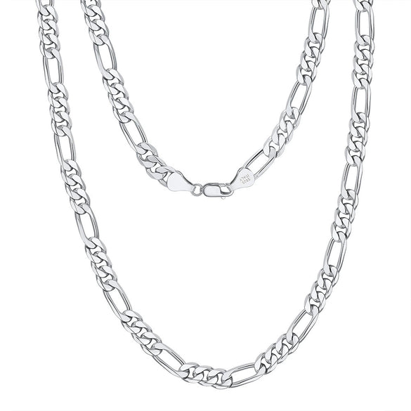 Wholesale Necklace Sterling Silver Goldplated Geometric Figaro Cuban Chain Cold Style Retro