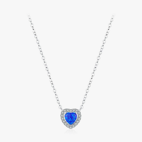 Wholesale Necklace 925 Sterling Silver Heart Shape Niche Design Opal