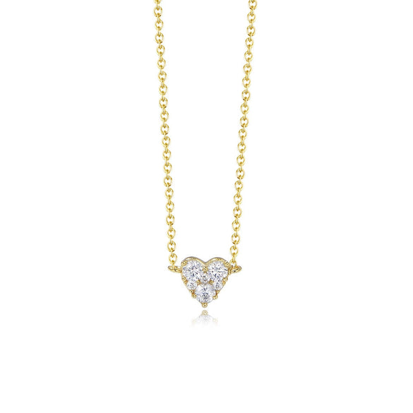 Wholesale Necklace 925 Sterling Silver Heartshaped Diamond Zircon Women's Fashion Cross Chain
