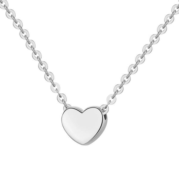 Wholesale Necklace 925 Sterling Silver Heartshaped Geometric Simple Light Luxury Women's Accessories