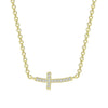 Wholesale Necklace 925 Sterling Silver Horizontal Cross Inlaid Zircon Geometric Style For Women