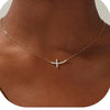Wholesale Necklace 925 Sterling Silver Horizontal Cross Inlaid Zircon Geometric Style For Women