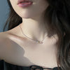 Wholesale Necklace 925 Sterling Silver Irregular Ballpoint Chain Double Ring Diamond Pendant Light Luxury Geometric Electroplating For Women