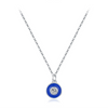 Wholesale Necklace 925 Sterling Silver Klein Blue Enamel Heart Shape Pendant Clavicle Chain For Women Sweet Cool Style