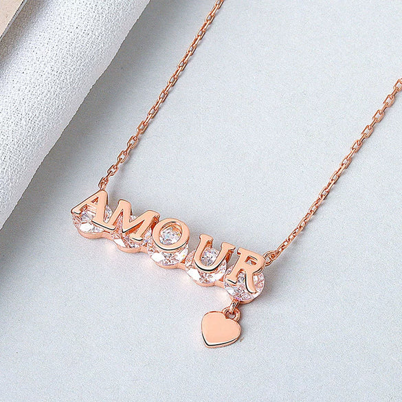 Wholesale Necklace 925 Sterling Silver Letter Pendant Electroplating For Female And Couple