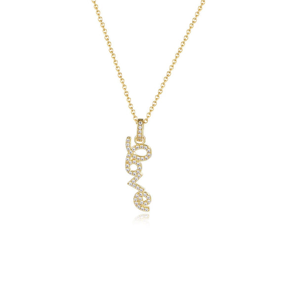 Wholesale Necklace 925 Sterling Silver Love Letter Pendant Cross Chain Micro Inlaid Zircon Light Luxury Romantic For Women