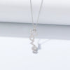 Wholesale Necklace 925 Sterling Silver Love Letter Pendant Cross Chain Micro Inlaid Zircon Light Luxury Romantic For Women
