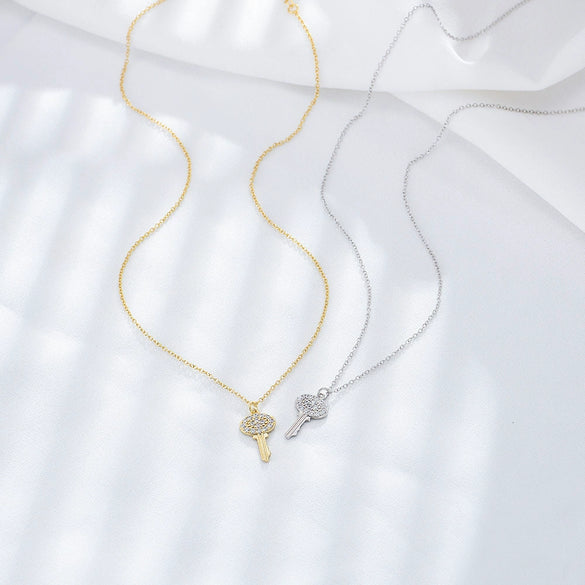 Wholesale Necklace 925 Sterling Silver Micro Inlaid Zircon Simple Elegant All Match Clavicle Jewelry For Women