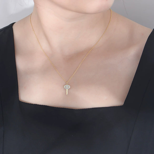 Wholesale Necklace 925 Sterling Silver Micro Inlaid Zircon Simple Elegant All Match Clavicle Jewelry For Women