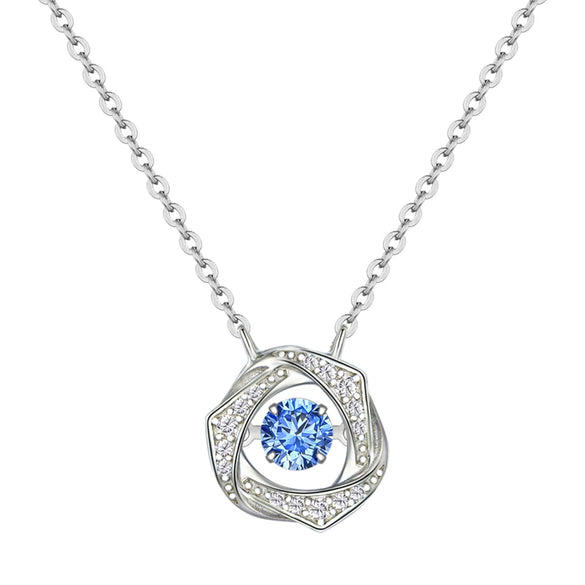 Wholesale Necklace 925 Sterling Silver Microinlaid Zircon Beating Heart Snowflake Flower Electroplated For Women