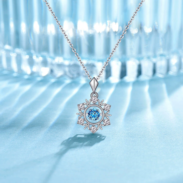 Wholesale Necklace 925 Sterling Silver Microinlaid Zircon Beating Heart Snowflake Flower Electroplated For Women