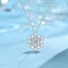 Wholesale Necklace 925 Sterling Silver Microinlaid Zircon Beating Heart Snowflake Flower Electroplated For Women