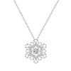 Wholesale Necklace 925 Sterling Silver Microinlaid Zircon Beating Heart Snowflake Flower Electroplated For Women