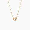 Wholesale Necklace 925 Sterling Silver Overlapping Double Hollow Heart Geometric Electroplated Ochain For Women