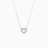 Wholesale Necklace 925 Sterling Silver Overlapping Double Hollow Heart Geometric Electroplated Ochain For Women
