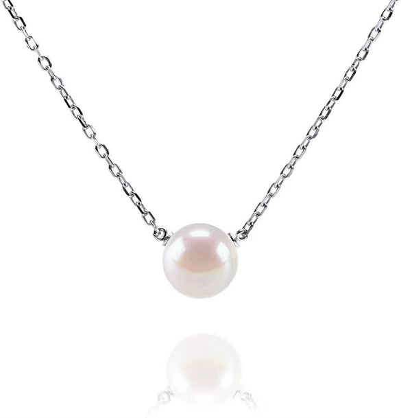 Wholesale Necklace Sterling Silver Pearl Geometric Ochain 14K Gold Plated
