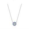 Wholesale Necklace 925 Sterling Silver Round Blue Eyes Microinlay Allmatch Geometric Clavicle Chain For Women