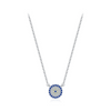Wholesale Necklace 925 Sterling Silver Round Blue Eyes Microinlay Allmatch Geometric Clavicle Chain For Women