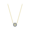 Wholesale Necklace 925 Sterling Silver Round Blue Eyes Microinlay Allmatch Geometric Clavicle Chain For Women
