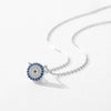 Wholesale Necklace 925 Sterling Silver Round Blue Eyes Microinlay Allmatch Geometric Clavicle Chain For Women