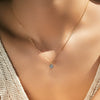 Wholesale Necklace 925 Sterling Silver Round Blue Eyes Zircon Inlaid Clavicle Chain For Women