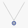 Wholesale Necklace 925 Sterling Silver Round Blue Eyes Zircon Inlaid Clavicle Chain For Women