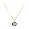 Wholesale Necklace 925 Sterling Silver Round Blue Eyes Zircon Inlaid Clavicle Chain For Women