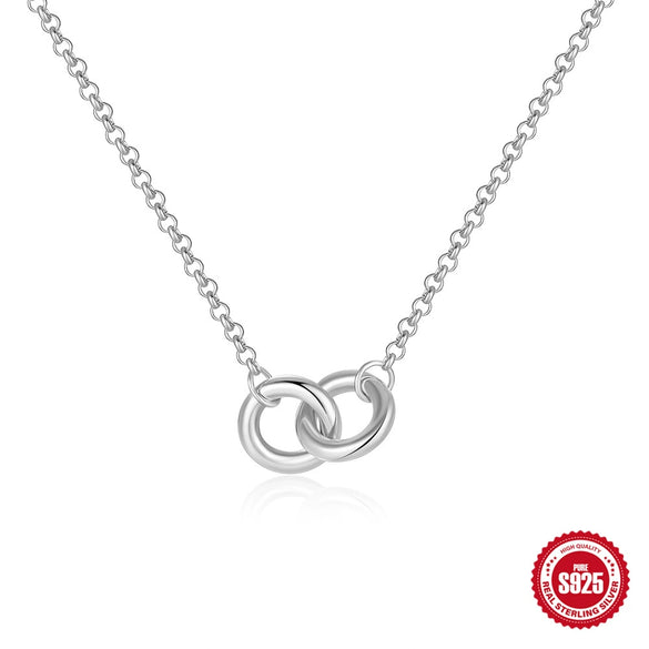 Wholesale Necklace 925 Sterling Silver Simple Geometric Mobius Clavicle Chain Electroplated Accessories