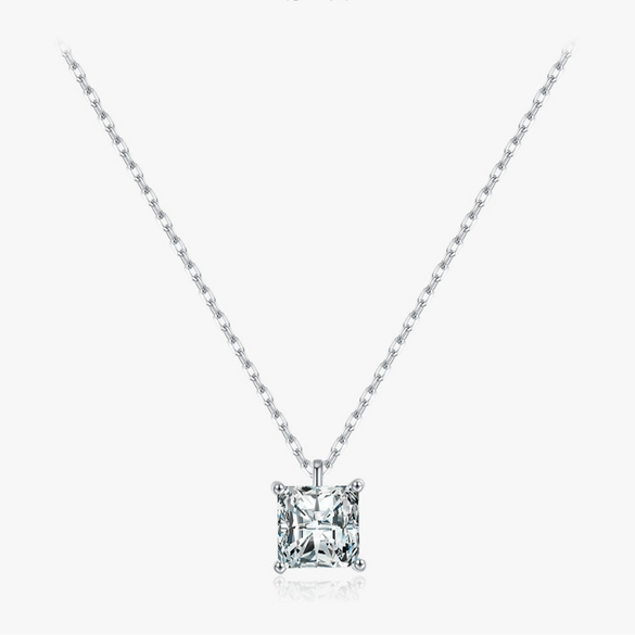 Wholesale Necklace 925 Sterling Silver Square Zircon Light Luxury Geometric Style For Women