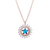Wholesale Necklace 925 Sterling Silver Star Pendant Mixed Gem Inlay Accessories
