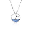 Wholesale Necklace 925 Sterling Silver Threedimensional Hollow Mermaid Inlaid Stone Electroplating Animal Style