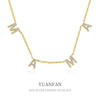 Wholesale Necklace 925 Sterling Silver Zircon Clavicle Chain With Letter Pattern