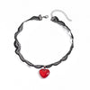 Wholesale Necklace Sweet Cool Style Lace And Glass Heart Shaped Pendant Electroplated Clavicle Chain For Women