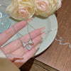 Wholesale Necklace Titanium Steel Bow Zirconia Mixed Gemstone Setting For Women