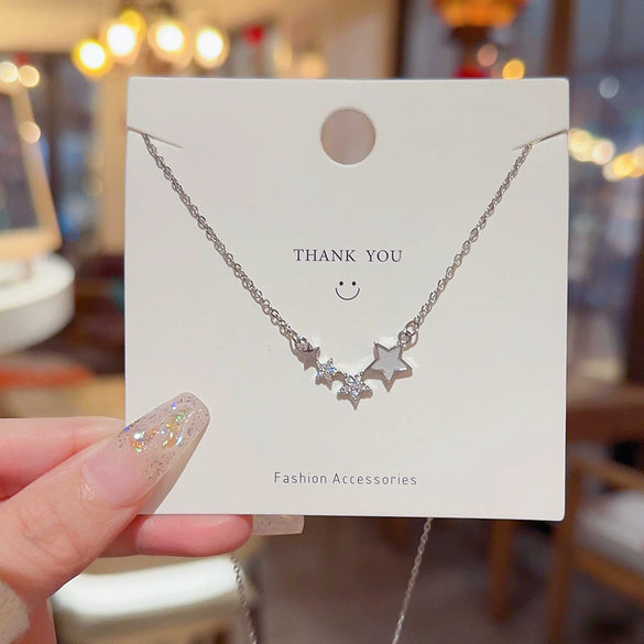 Wholesale Necklace Titanium Steel Bow Zirconia Mixed Gemstone Setting For Women