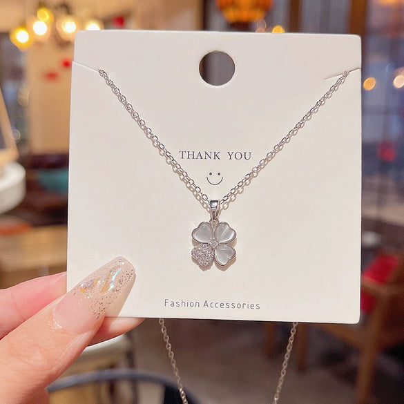 Wholesale Necklace Titanium Steel Bow Zirconia Mixed Gemstone Setting For Women