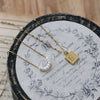 Wholesale Necklace Titanium Steel Colorunfading Plated Imitation Pearl Embossed Rose Geometric Water Wave Chain