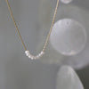 Wholesale Necklace Titanium Steel Colorunfading Plated Imitation Pearl Embossed Rose Geometric Water Wave Chain