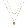 Wholesale Necklace Titanium Steel Colorunfading Plated Imitation Pearl Embossed Rose Geometric Water Wave Chain