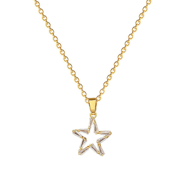 Wholesale Necklace Titanium Steel Copper Geometric Fivepointed Star Simple Light Luxury Elegant Gorgeous Cartoon Minimalist Unisex