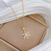 Wholesale Necklace Titanium Steel Copper Ice Flower Snowflake Full Diamond Geometric Cartoon Natural Style