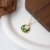 Wholesale Necklace Titanium Steel Copper Inlaid Pearl Threedimensional Flower 18K Gold Plated Electroplating For Women