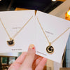 Wholesale Necklace Titanium Steel Copper Light Luxury Geometric Style With Diamond Treatment And Black Bear Crown Star Moon Elements Pendant Cross Chain For Women