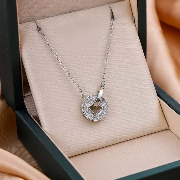 Wholesale Necklace Titanium Steel Copper Micropaved Geometric O Chain Electroplating Women Style