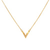 Wholesale Necklace Titanium Steel Copper Pendant With Diamonds Letters Numbers Text Vshaped Light Luxury Style For Women
