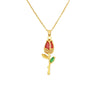 Wholesale Necklace Titanium Steel Copper Real Gold Plated Sweet Rose Pattern Chain For Women