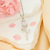 Wholesale Necklace Titanium Steel Copper Real Gold Plated Sweet Rose Pattern Chain For Women